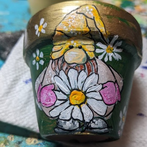 handpainted garden pots. All different colors available. - Picture 5 of 8